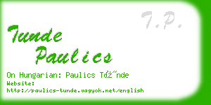 tunde paulics business card